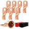 8pcs 4/0 Awg - 1/2" (M12) Sanuke Wire Lugs Ring Terminal Connectors Ends Heavy Duty for Battery Cable