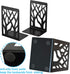 Black(4 MSDADA Bookends, Book Ends for Shelves, Bookends for Office, Book Ends for Heavy Books, Book Shelf Holder Stand