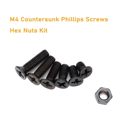 BinifiMux 220pcs M4 Flat Head Screws and Hex Nuts - Phillips Countersunk Machine Screws Assortment for DIY