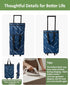 Dxiywa Foldable Rolling Bag, Portable Small Shopping Cart with Wheels, Collapsible Shopping Tote with Stylish Pattern