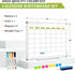 Magnetic Dry Erase Calendar Whiteboard - 24" x 18" Monthly Calendar, Wall Hanging Silver Aluminum Frame for Planning