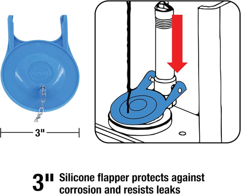 Danco HFX320 HydroFix Toilet Repair Kit for 3-Inch Flush Valve Toilets, Fix Noisy, Running, and Leaky Toilets