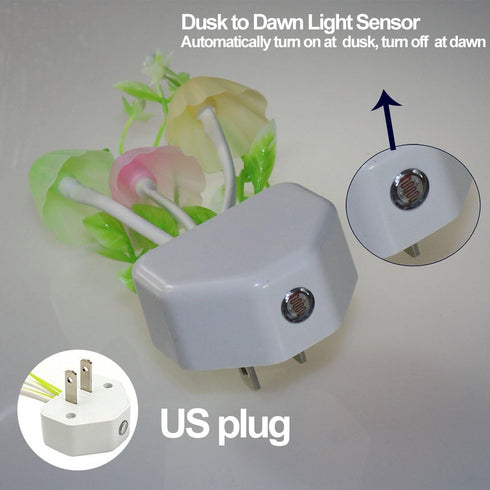 AUSAYE Color Change Led Night Light w/Smart Sensor, Plug-in Night Lights for Kids Adults Cute Mushroom Night Light Lamp