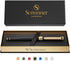 Scriveiner Black Lacquer Rollerball Pen, Luxury Pen with 24K Gold Finish, Schmidt Ink Refill, Best Gift Set for Men