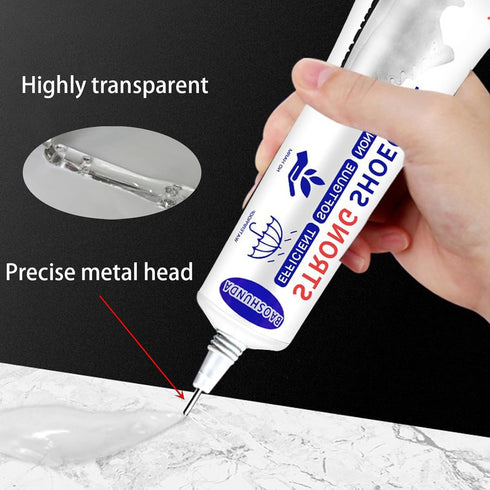Shoe Glue Super Adhesive Clear with Precision Tip for Footwear, Transparent Sealant Crack Waterproof Resistant Sole Repair for Sports Shoes Climbing Shoes Leather Bags 2 Fl Oz, 60ml