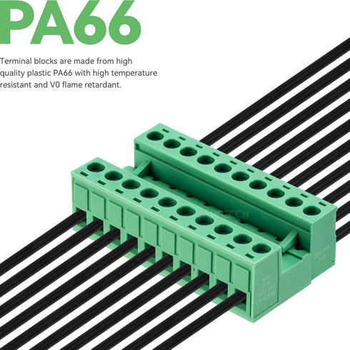 4Pcs 10 Pin 5.08mm Pitch Screw Terminal Block Connector with 4Pcs 10 Pin Phoenix Plug, DIY PCB Mount