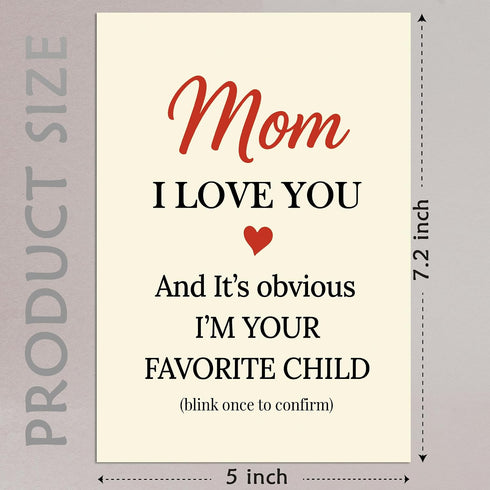 5x7 Cheerin Funny Birthday Cards for Mom Hilarious I Love You Card for Mum with Envelope from Daughter and Son