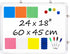 Whiteboard Set - 24 x 18 in Dry Erase Board with 1 Magnetic Eraser, 4 Markers, 4 Magnets, and 6 Labels