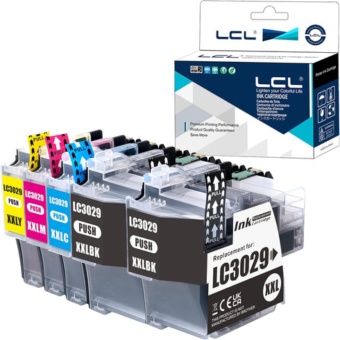 LCL Compatible Ink Cartridge Replacement for Brother LC3029 XXL, LC3029BK, LC3029C, LC3029M, LC3029Y High Yield for