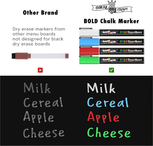 Magnetic Dry Erase Menu Board for Fridge, Includes 4 Liquid Chalk Markers, Weekly Meal Planner Blackboard