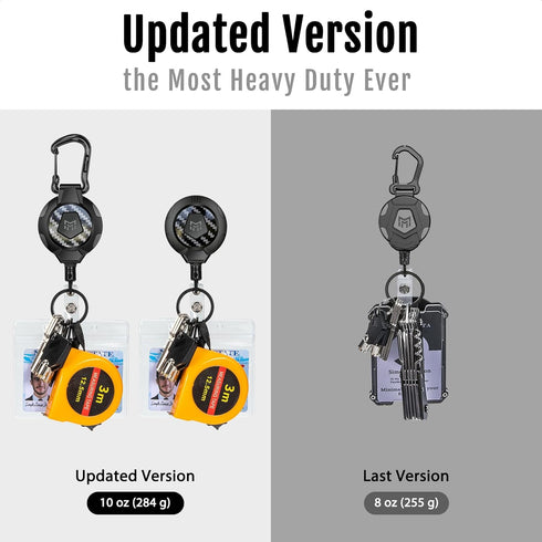 Upgraded Heavy Duty Retractable Keychain, MNGARISTA 2 Pack with Belt Clip & Carabiner, 31.5" Stainless Steel Cable