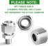 TAISHER 2PCS 304 Stainless Steel Compression Tube Pipe Fitting Connector, 1/2" Tube OD x 1/4" NPT Male