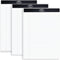 Legal Notepads 8.5 x 11, Pack of 3 - Perforated Wide Ruled Writing Pad, 50 Sheets Per Notebook