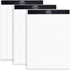 Legal Notepads 8.5 x 11, Pack of 3 - Perforated Wide Ruled Writing Pad, 50 Sheets Per Notebook