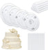 QPEY Cake Sticks Support Rods with 4PCS White Plastic Cake Separator Plates, 32 PCS Rods for Multi-Tiered Cake