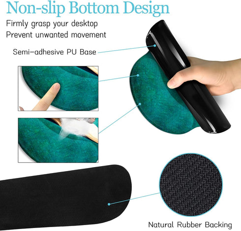 Desk Mat Desk Pad, Large Gaming Mouse Pad with Wrist Rest, Cute Elephant Home Office Decor