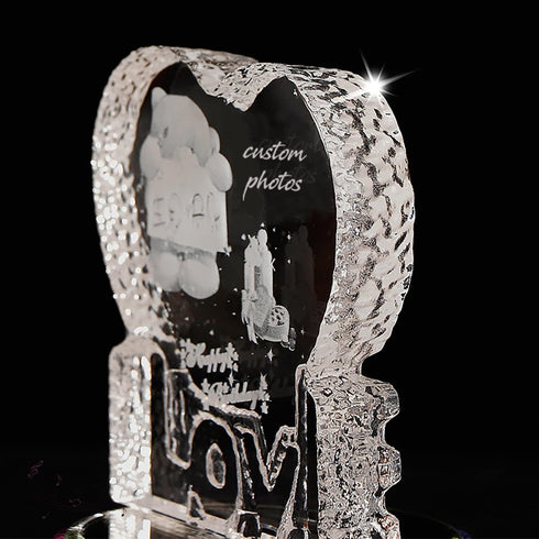 2D Crystal Sleep Light, Personalized Gift with Custom Photo, Night Light Gifts USB Low Power Lamp for Birthday