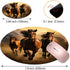 Running Horse Design Round Mouse Pad with Coasters Set, Non-Slip Rubber Mousepad for Office Desk Decor
