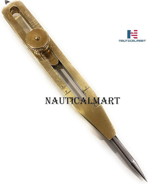 Professional Artist Proportional Scale Divider Drawing Tool (Brass, 9"/Leather Case).