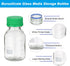 PATIKIL 6 Pack Reagent Media Storage Bottles, 250ml Borosilicate Glass Graduated Round Bottles with GL32 Green Cap