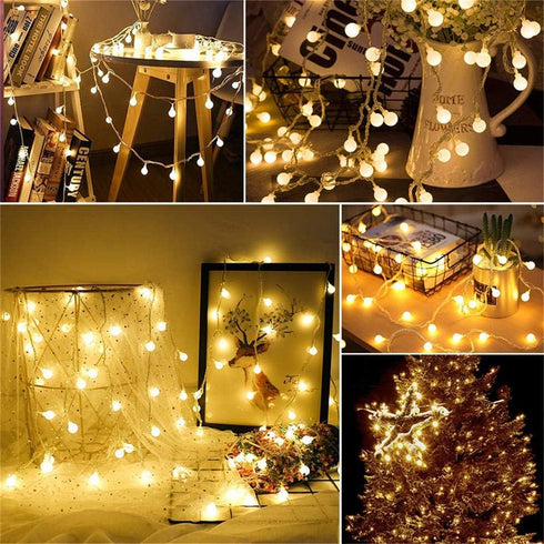 WFGGEH 10ft 20 WLD0002 Globe String Lights, LED USB Powered Globe Fairy String Lights Warm White for Birthday Party