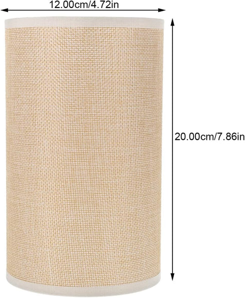 E27 4.72 Inch NUOBESTY Small Drum Lampshade Base Linen Fabric Lamp Cover for Table and Pendant Lamps Indoor Light