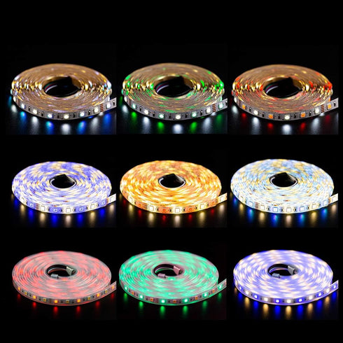 5050 White(6000K-7000K) 150RGB+150White 5m 16.4ft 60LED/m IP65 10mm DC12V BTF-LIGHTING RGBW RGB+Cool LED Tape Light