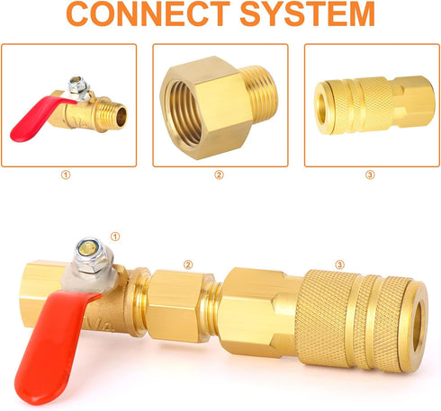 GASHER 2PCS Brass Pipe Fitting, Reducer Adapter, 1/8-Inch Male x 1/4-Inch Female Pipe
