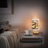 ALAZA Bedside Table Lamp for Bedroom Snake Leaves Nightstand LED Light Lamps with USB Port Linen Fabric Shade Table