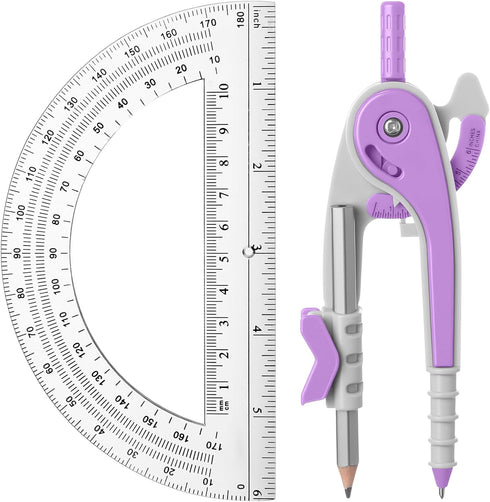 EBOOT Student Geometry Math Set, Drawing Compass and 6 Inch Clear Swing Arm