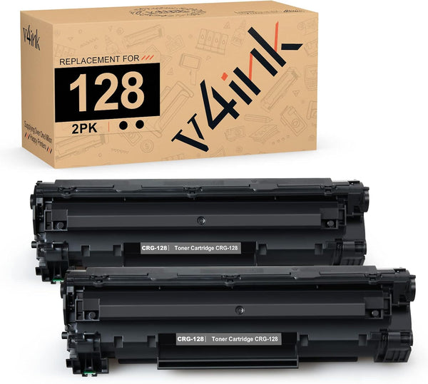 v4ink 2PK Compatible CRG-128 Toner Cartridge Replacement for Canon 128 Black