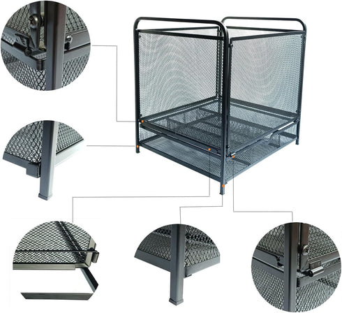 SETTFRFE Hanging File Folder Organizer with Drawer, Mesh File Bins for Hanging Files, Letter Size, Black