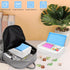 Pencil Box for Office Supplies Storage, Double Layer Large Capacity Organizer Box with Snap-tight Lid, Stackable (Pale