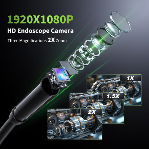 PLOSTWR 4.3" 1920P 8 IP67 16.4ft Endoscope Camera with Light, Inspection Camera, HD Borescope with LED Lights