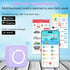 Mini Thermal Printer Inkless Sticker Printer with 14 Rolls Paper, Bluetooth Portable for iPhone/Android, Purple