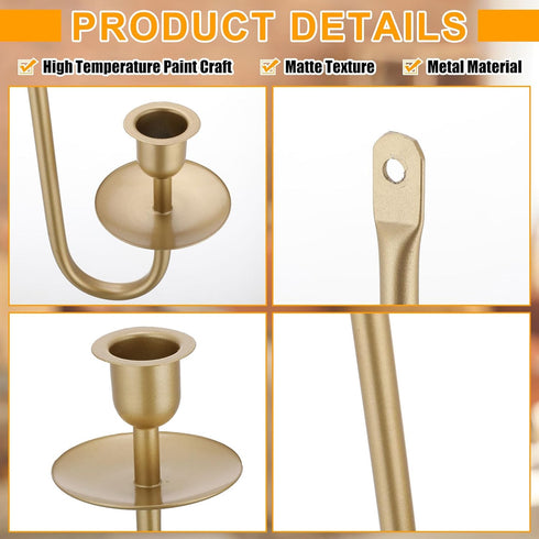 9.6" 16.5" Set Stairway(Gold,2 Set) Tessco for you Metal Wall Mount Candle Sconces with LED Flameless Taper Candles