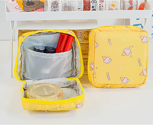 Gouccpu 2 Pack Sanitary Napkin Storage Bag, Cute Period Bag for Women Girls,Portable Menstrual Cup Pouch, Feminine Care