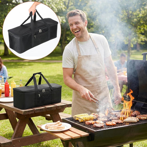 Xthrotsenk 23.6" x9.8 x7.9 Grill Tool Storage Bag, Large Capacity Grill Accessory Storage, Heavy-Duty Grills Utensil