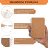 Spiral Notebook, 5 Pack Aesthetic Notebooks, 3.5”x5.5”, Kraft Cover, 180 Blank Pages, 90 Sheets