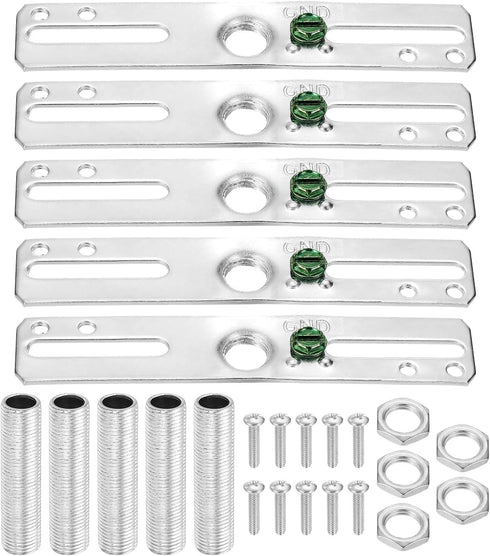 LUMLLSAJI 5 Set Universal Light Fixture Mounting Bracket with 1/8IP Tap Center Hole