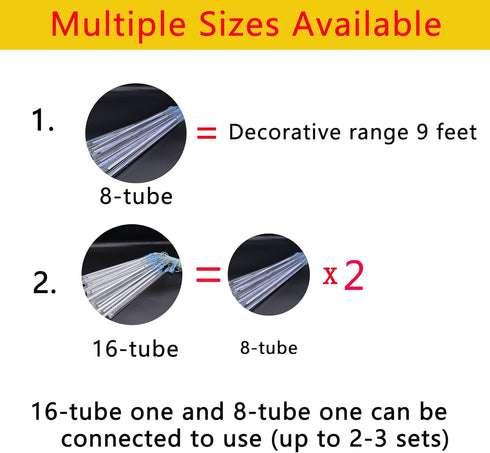 8 Kwaiffeo Christmas Lights Outdoor, Tubes Meteor Shower Lights LED Snow Falling Icicle Cascading Light for Xmas Tree
