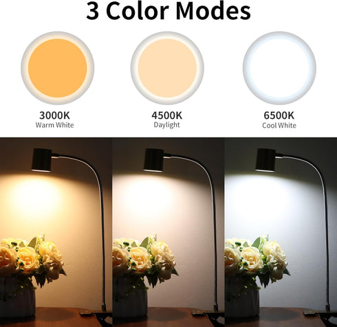 Dott Arts Desk Lamp,USB Clip On Light with 3 Color Modes,LED 10 Levels Brightness Reading Lamp, 360 Gooseneck Book Light,Eye-Care Reading Light for Home Office,Headboards Gold by Dott Arts