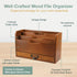 Mahogany Wood Wood Desktop File Organizer - Vertical Folder Sorter with 3 Document Compartments & 1 Paper Tray Drawer