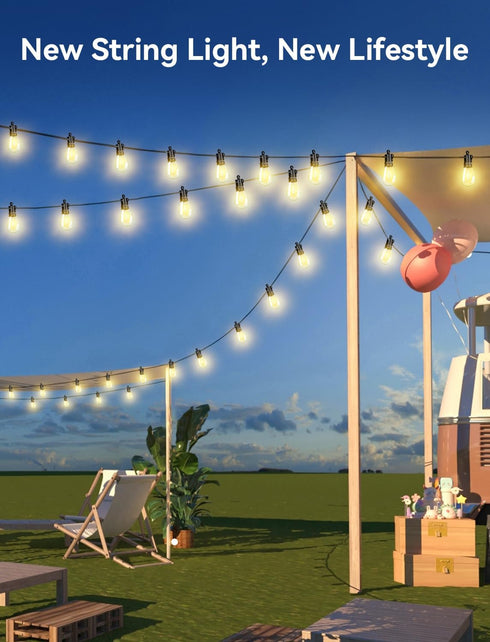 27FT Commercial 12+1 Bulbs 3 Dimmable Brightever Solar Powered Outdoor String Lights with Remote, Grade Waterproof