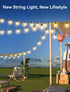 27FT Commercial 12+1 Bulbs 3 Dimmable Brightever Solar Powered Outdoor String Lights with Remote, Grade Waterproof
