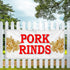 Fastasticdeals 4 Grommets 16x40Inches Vinyl Banner Multiple Sizes Pork Rinds Food Fair Truck Restaurant Restaurant