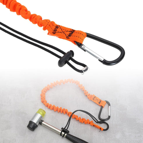 3pcs Tool Safety Rope, Work-at-Height Hardware Spanner Rope, Retractable Elastic Rope with Carabiner and Adjustable Loop