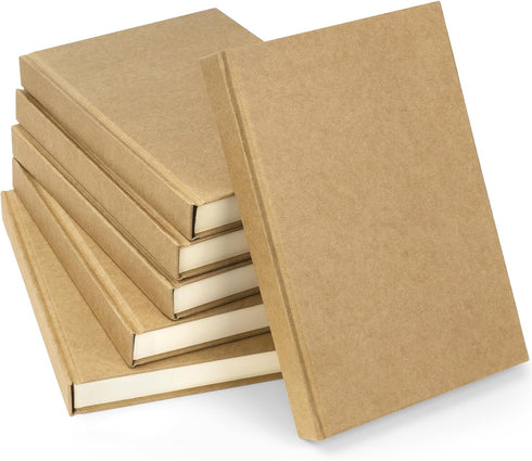 Hardcover Sketchbook Blank Notebook Bulk, 6 Packs Unlined A5 Size, 120 Sheets Premium Paper for Art Supplies