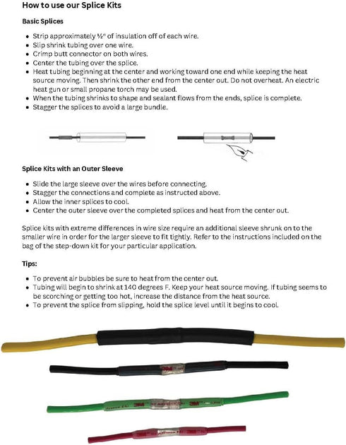 Advance E&I Inc. 3 x A4C Submersible Pump Wire Splice Kit Repair and Installation for #10#12#14 AWG, 4 Wires