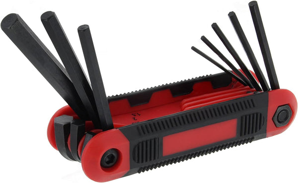 Allen Wrenches Sets, Red Folding Metric Hex Key Socket Set (8-Piece)